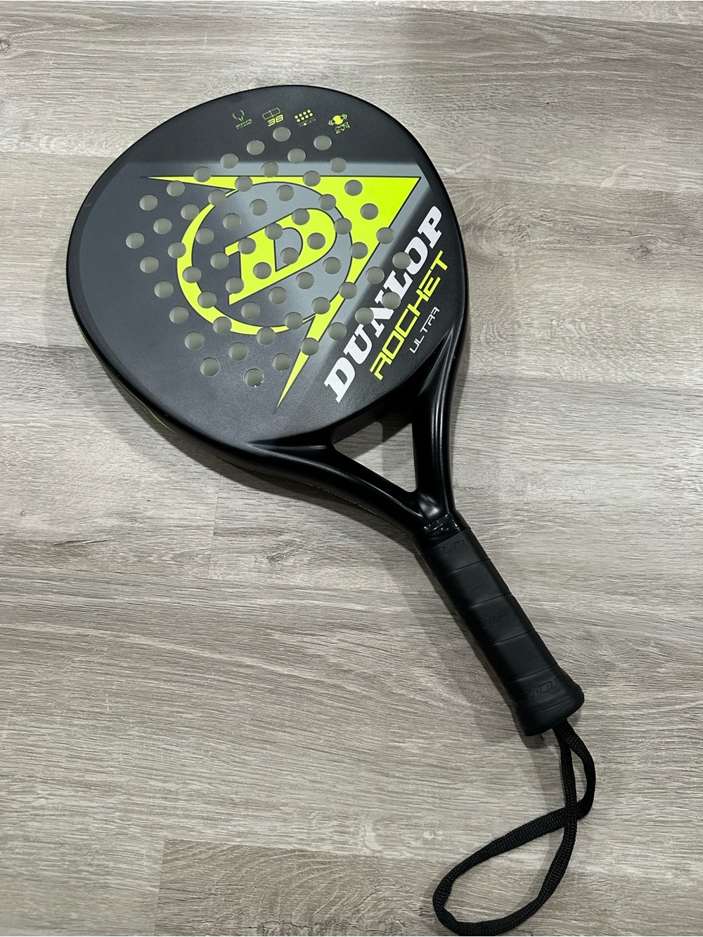 CH224 Dunlop Sports Rocket Ultra Padel Racket Black/Yellow